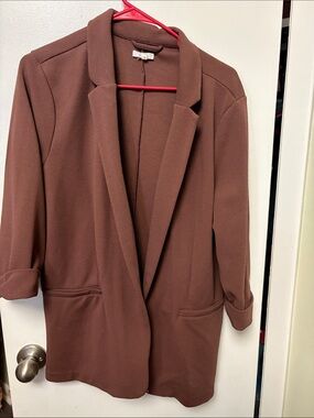 Maurices Chocolate Brown Open-Front Blazer
